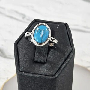 Blue Oval Adjustable Fashion Ring  A24